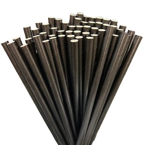 Cannucce Jumbo di carta nera - 6 pollici - Confezione da 100 o 300 - Cannucce biodegradabili ecologiche per feste - Alternativa sostenibile
