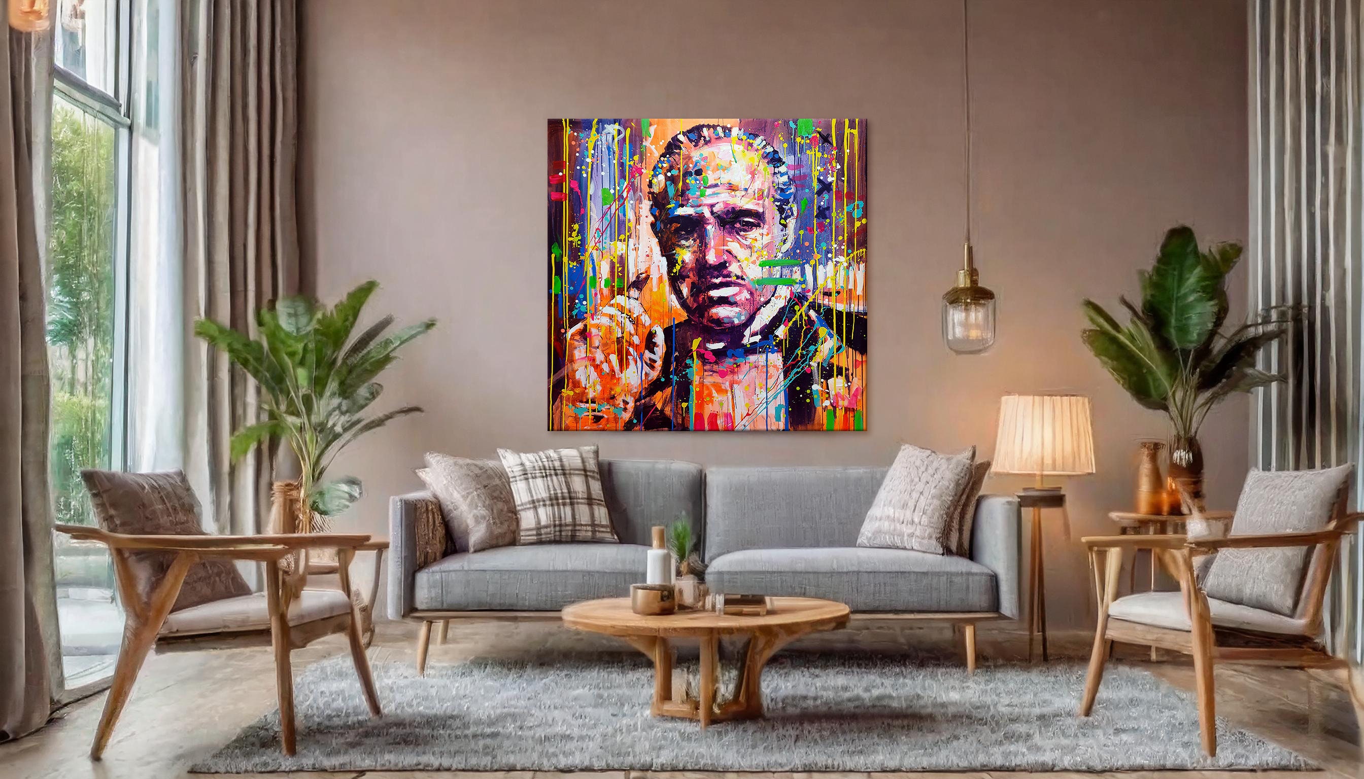 The Godfather B&W Vito Corleone | Movie Poster Wall Art - Prime Décor