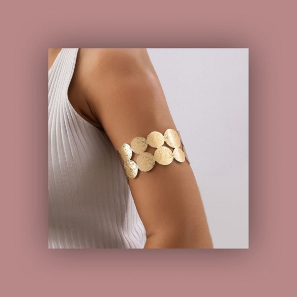 Fashion Arm Jewelry: Minimalist Gold Arm Cuff, Express Your Style, Unique Gift, Gift for Her, for Girlfriend, for Mom, Arm Bands, For Love