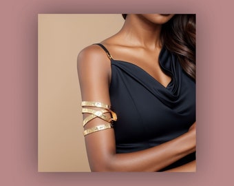 Fashion Arm Jewelry: Minimalist Gold Arm Bands, Express Your Style, Unique Gift, Gift for Her, for Girlfriend, for Mom, Arm Bands