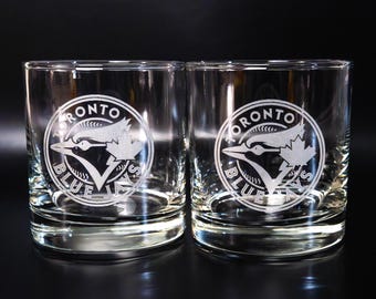 Toronto Blue Jays Whiskey Glass – Engraved Old Fashioned, 10.5 oz