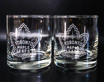 Toronto Maple Leafs Engraved Whiskey Glass – Hockey Fan Gift
