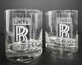 Engraved Rolls Royce Whiskey Glass - Old Fashioned, 10.5 oz