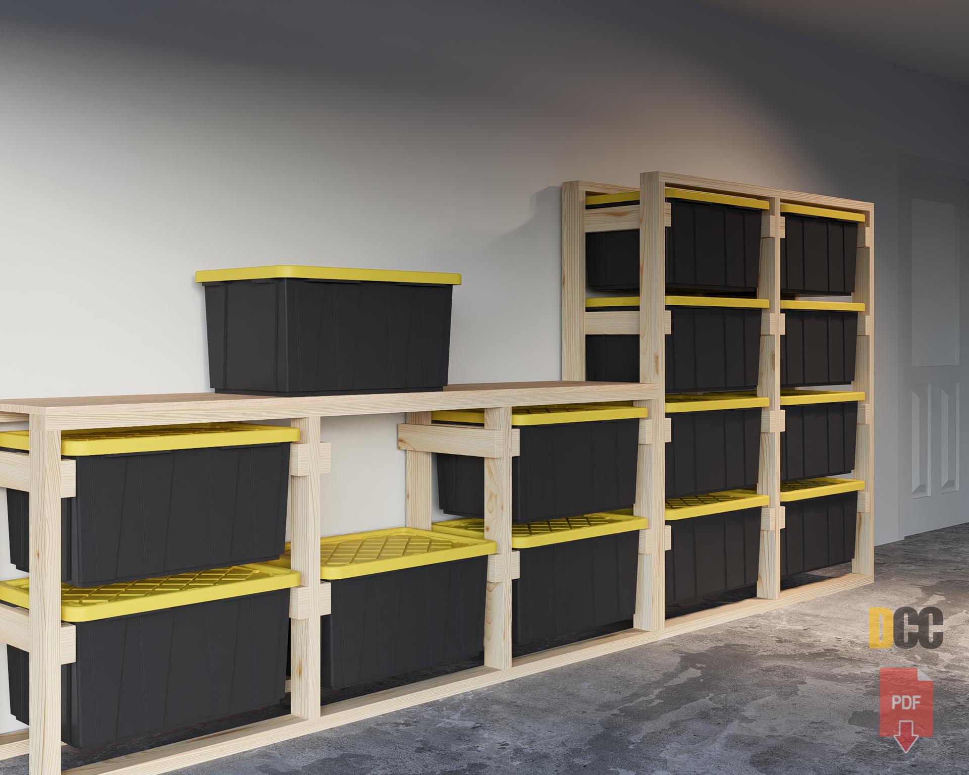 Side Racking Storage Tote Storage Sideways Rack With Workbench PDF File Download | Bin ...