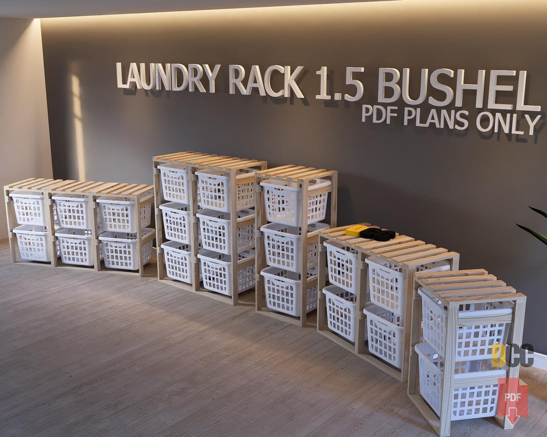 Laundry Holder Rack Set Plans | DIY Digital Plans Laundry Organizer ...