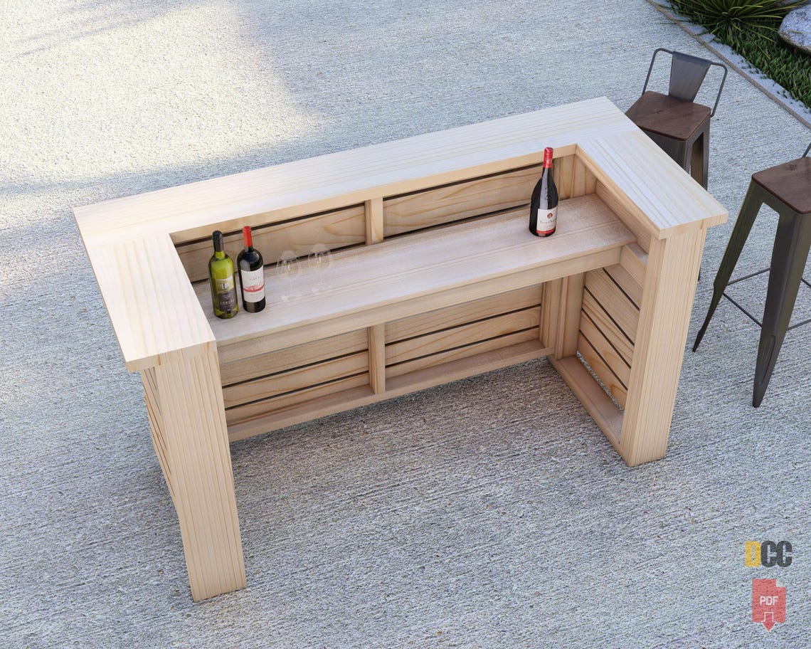 Wooden Outdoor Bar PDF Download Plans | DIY Bar Plan PDF Bar Plans ...