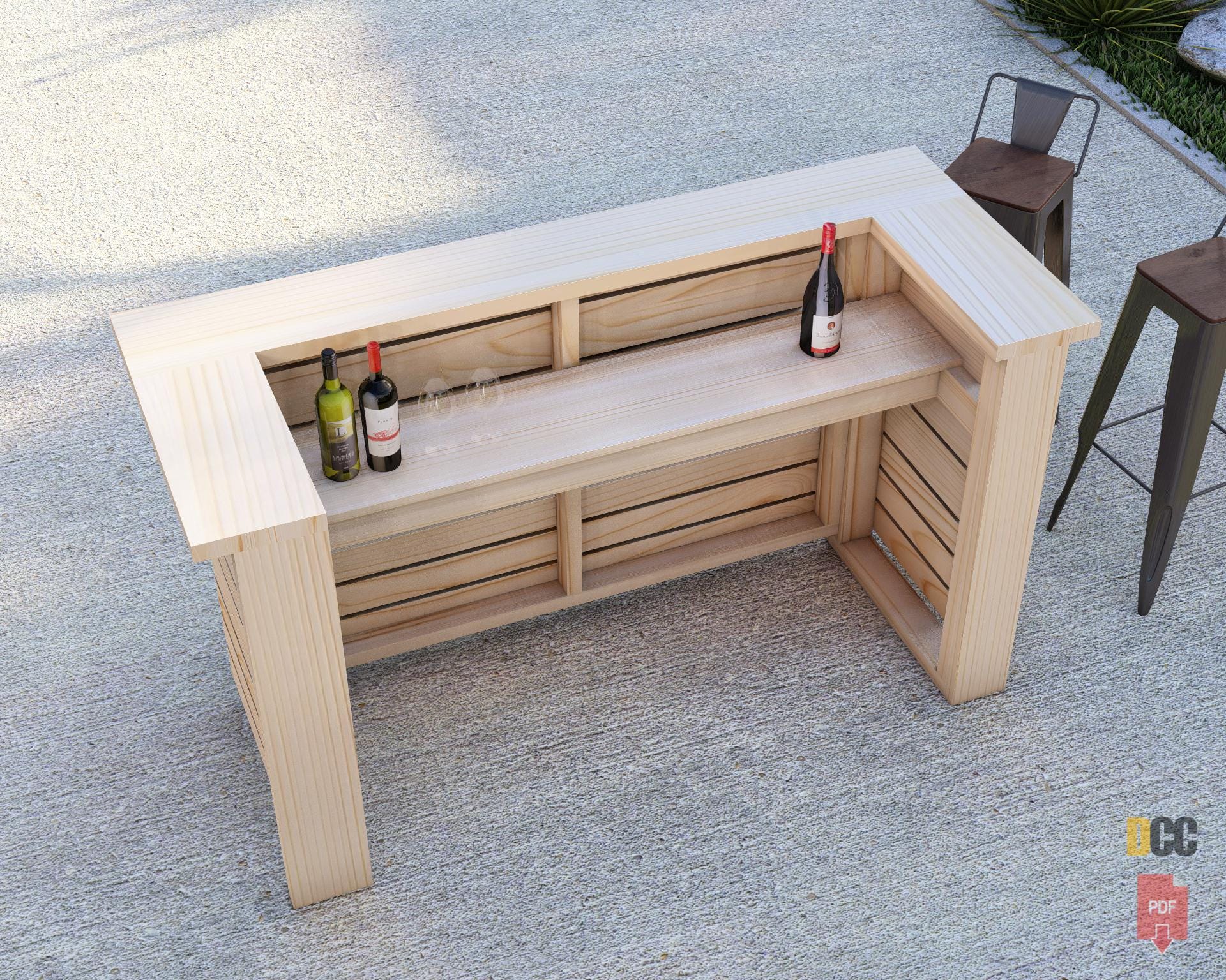 Wooden Outdoor Bar PDF Download Plans | DIY Bar Plan PDF Bar Plans ...