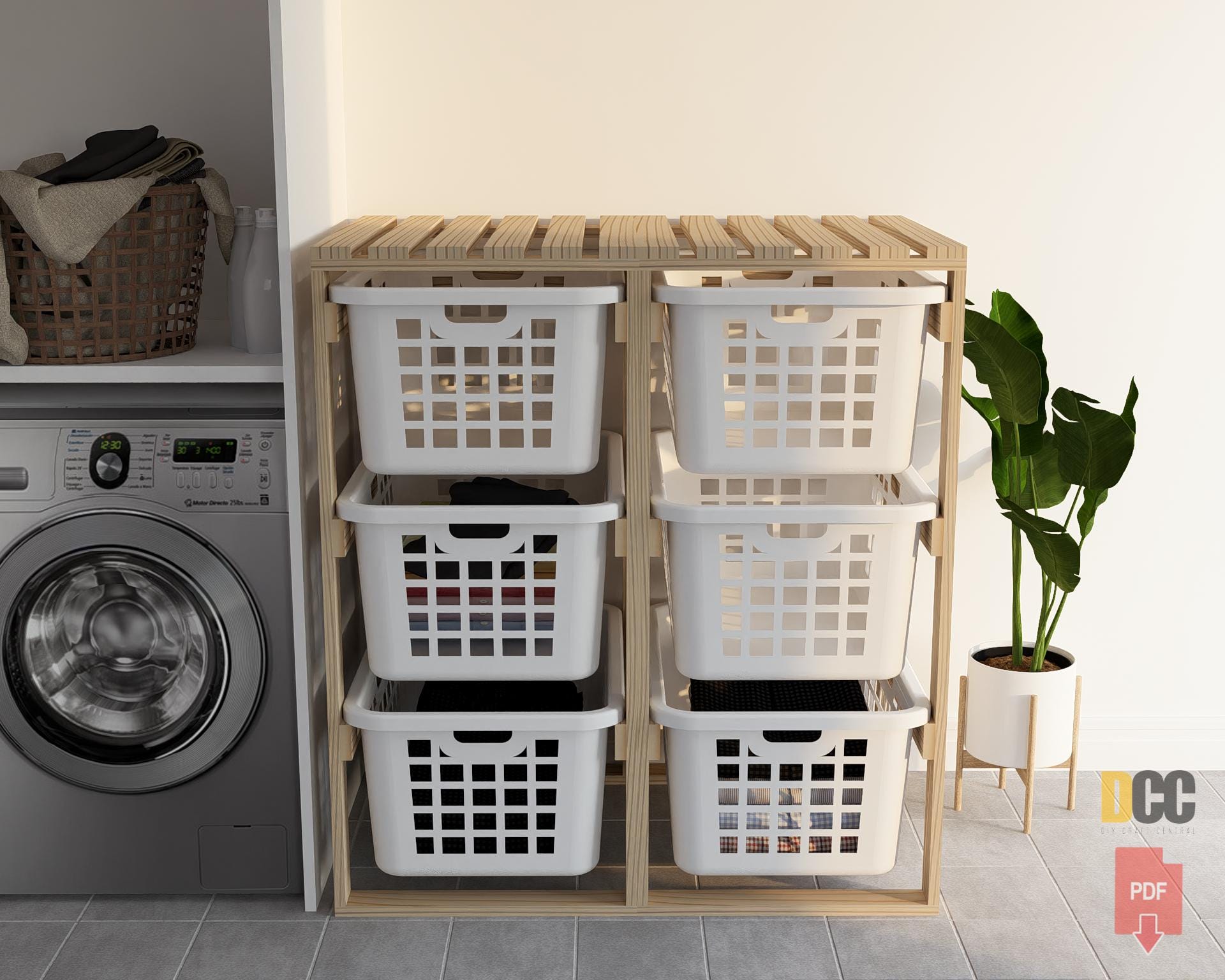 Organisateur Magnétique Pour Linge - Panier Pliable Réfrigérateur/Buanderie - Gain De Place - Porte Boules De Sèche-Linge & Petits Objets