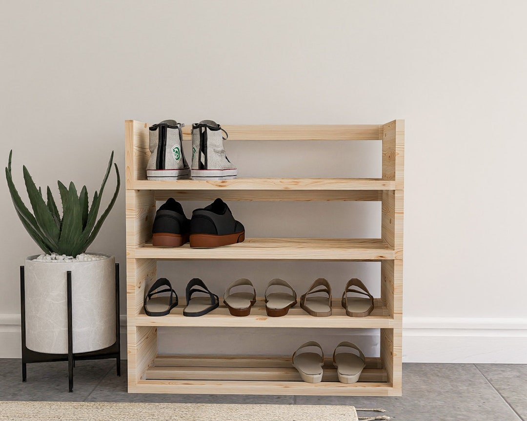 Stackable Shoe Rack 4 Levels Diy Plan Shoe Storage Shoe Organizer Shoe ...