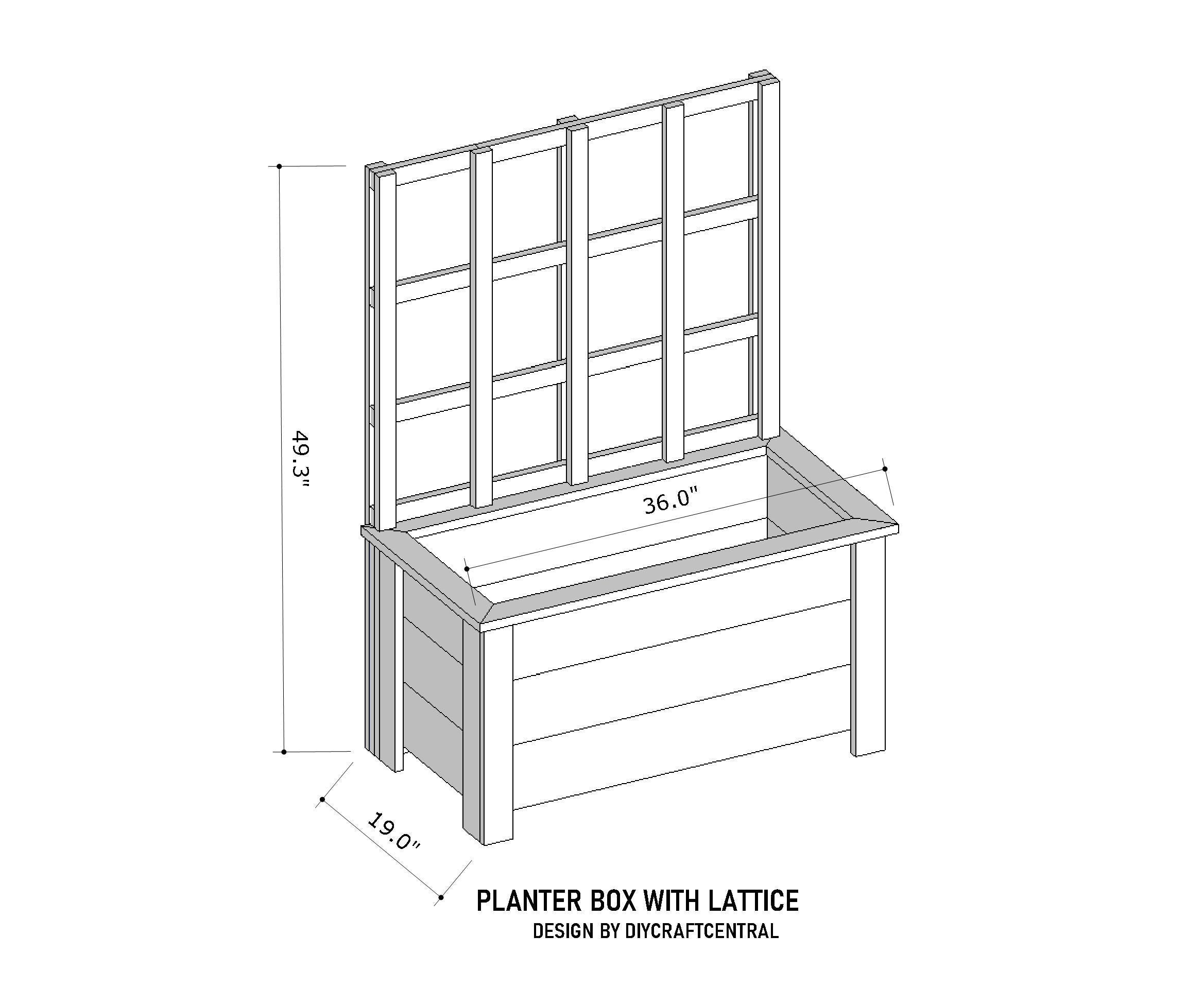 Plant Box With Lattice | Planter Box Garden Box Trellis Planter Diy ...