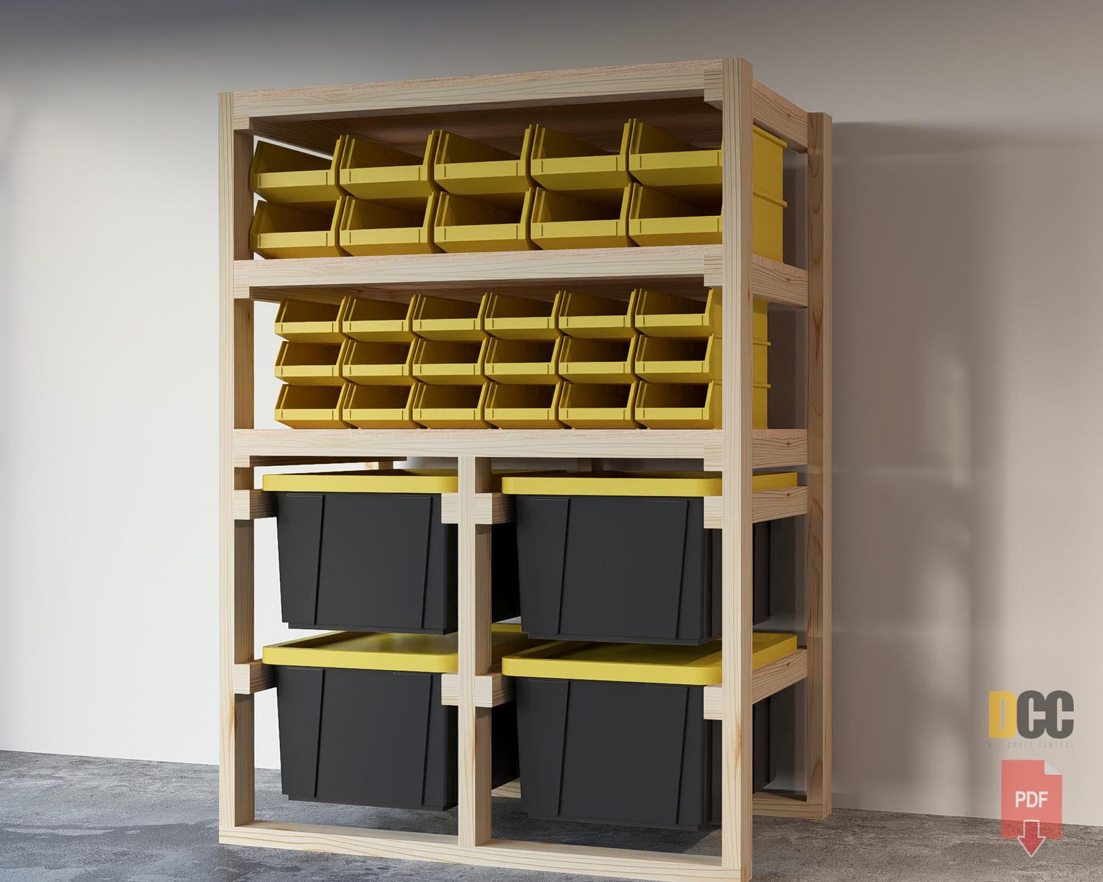 Stackable Bin and Tote Storage Rack | 27 Gallon Bin Bin Garage Shelves ...