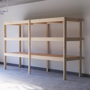 Garage Shelves 10ft PDF download | Garage storage DIY garage shelf DIY Shop organization plans Garage plans Workshop storage 3 tier storage