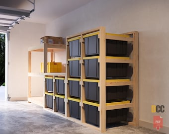 Garage Storage Rack with Workbench: DIY PDF Plans (Digital Download)
