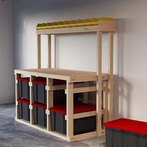 Stackable Bin and Tote Storage Rack | 17 Gallon Bin Bin Garage Shelves ...