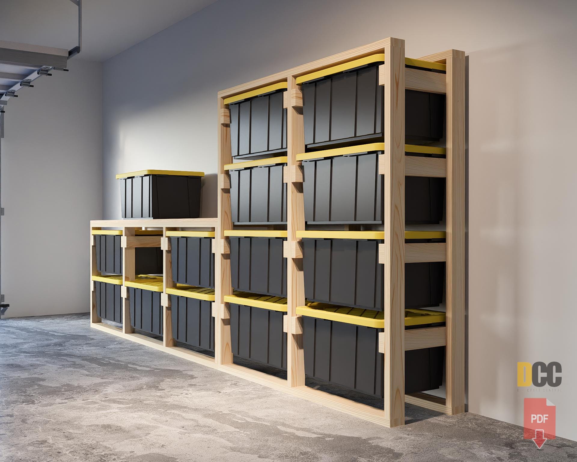 Side Racking Storage Tote Storage Sideways Rack With Workbench PDF File Download | Bin ...