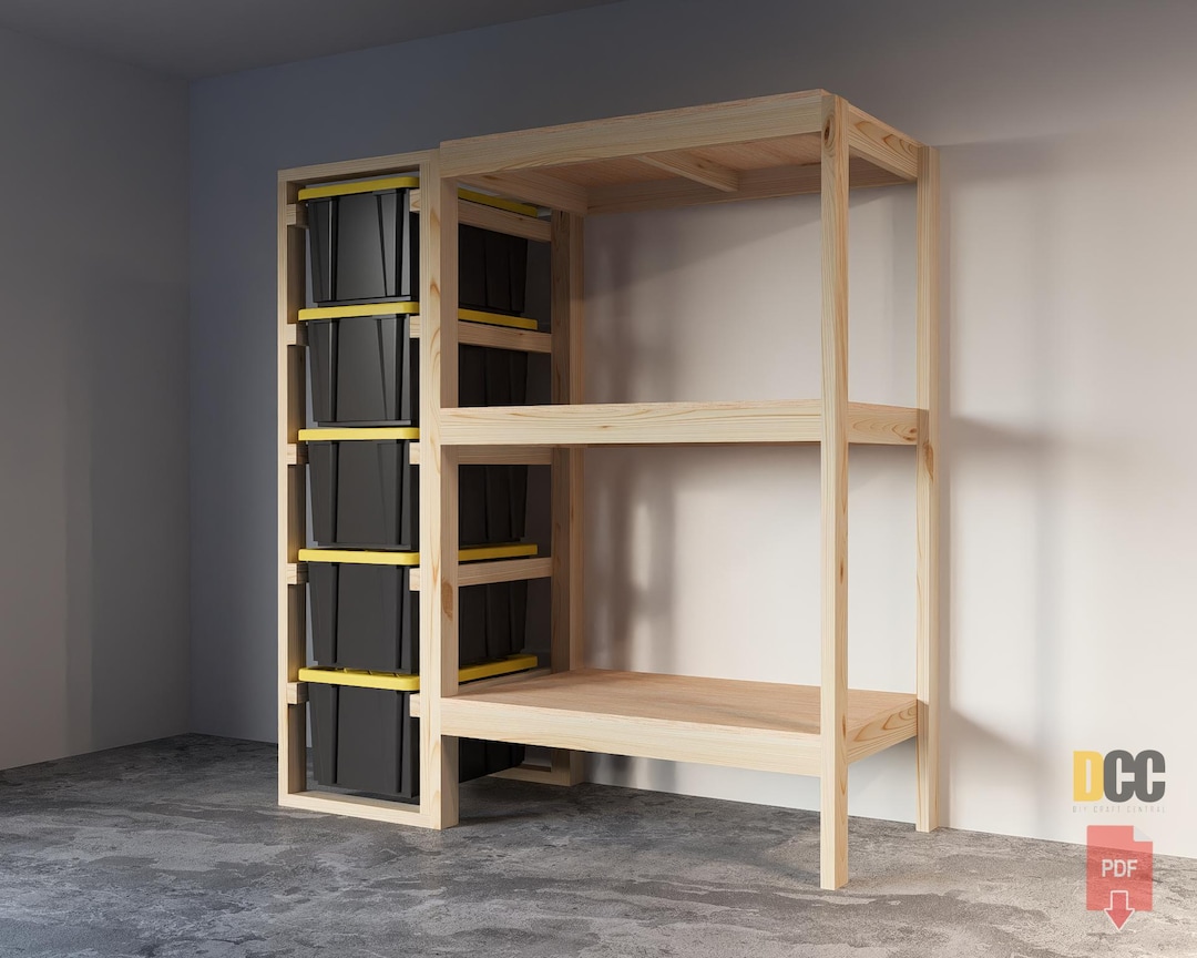 Rack Storage With Shelf 27 Gallon Storage PDF Plan Only DIY Garage