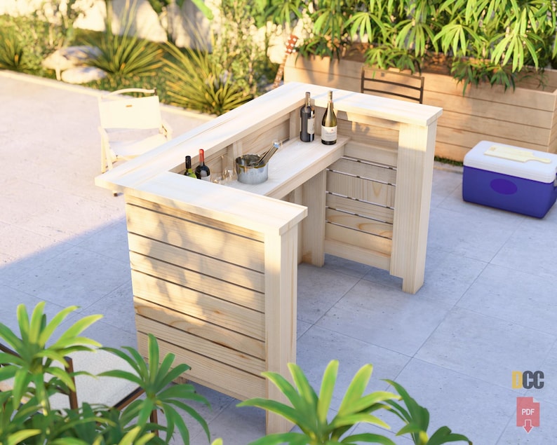Outdoor Bar PDF File Plans | Wooden DIY Bar Plan PDF Bar Plans Outdoor ...