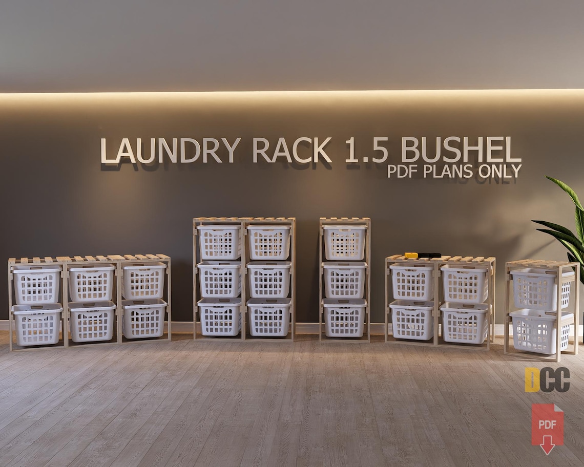 Laundry Holder Rack Set Plans | DIY Digital Plans Laundry Organizer ...