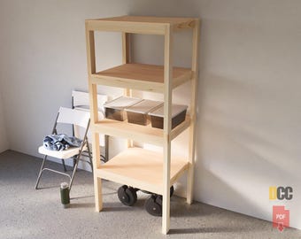 Four Tier Garage Shelf Guide | DIY garage storage DIY garage shelves DIY simple storage Shop organization plan Garage plan Workshop Storage