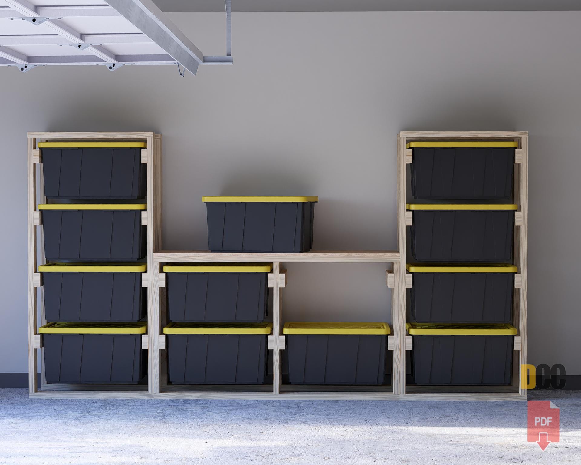 Sideways Bin Storage Digital File | Tote Rack Storage 27 Gallon