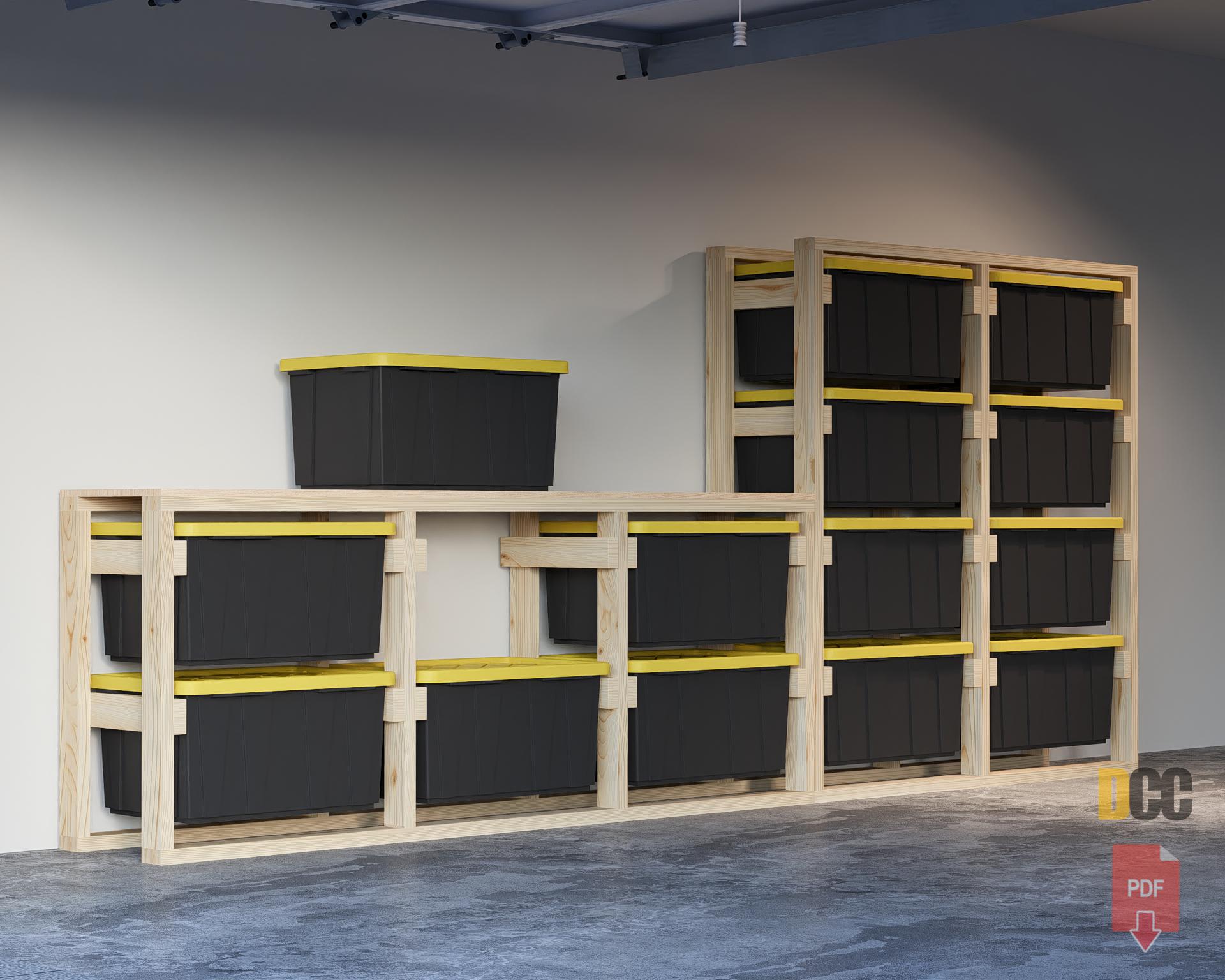 Side Racking Storage Tote Storage Sideways Rack With Workbench PDF File Download | Bin ...