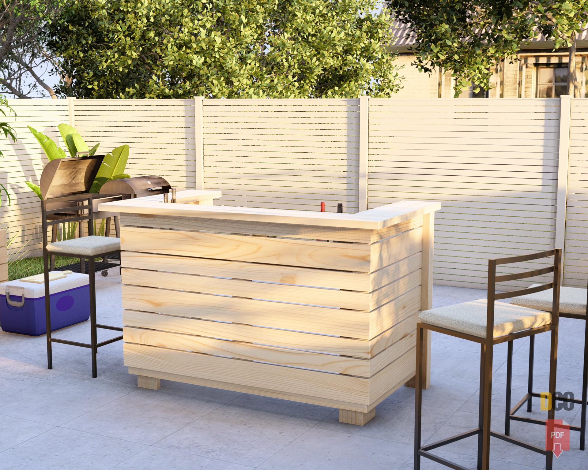 Outdoor Bar PDF File Plans | Wooden DIY Bar Plan PDF Bar Plans Outdoor ...