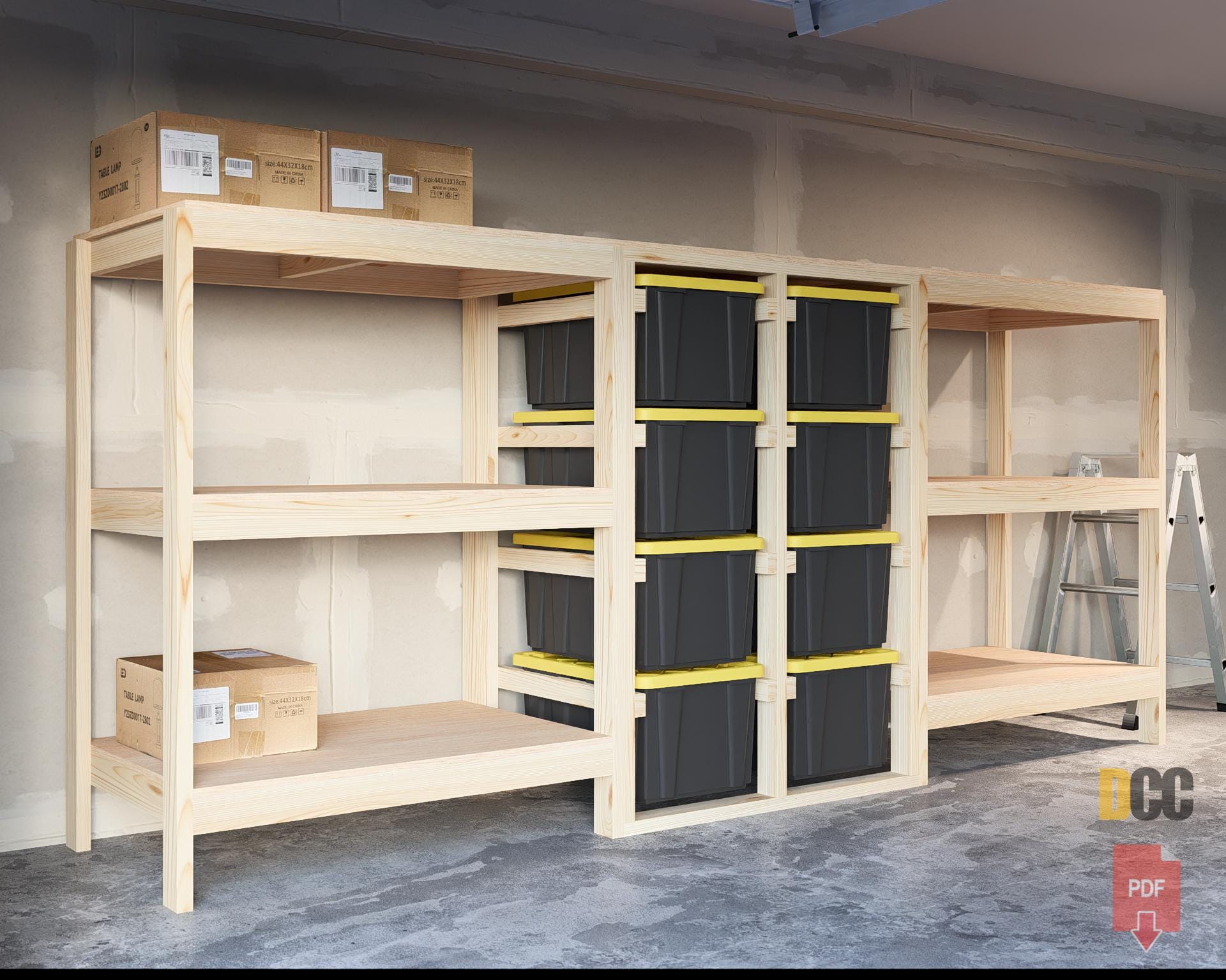 Tote Rack With Shelf PDF Plan: DIY Garage Storage (digital Download) - Etsy