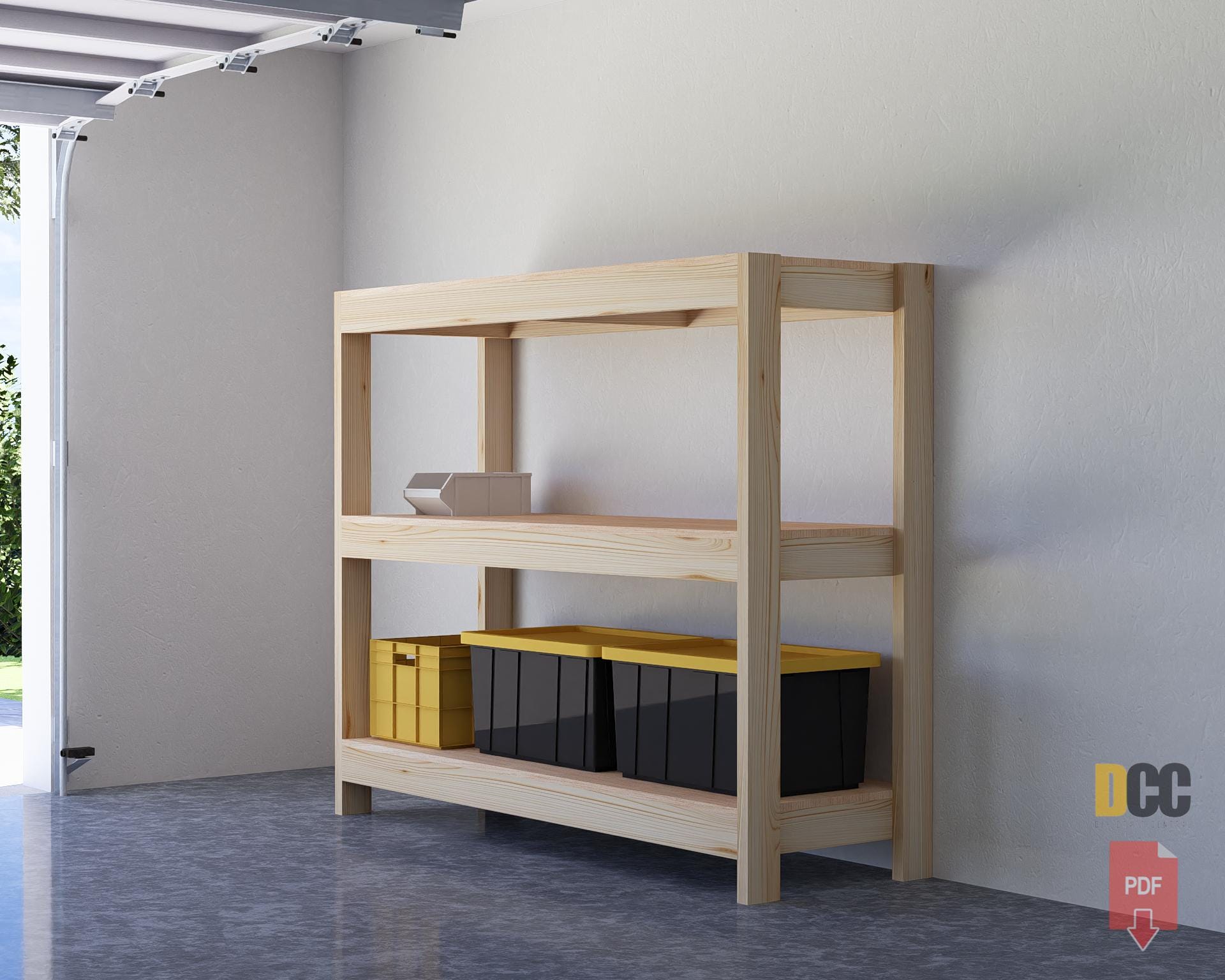 Garage Shelves Pdf Guide | Pdf 3 Tier DIY Garage Shelves DIY Garage ...