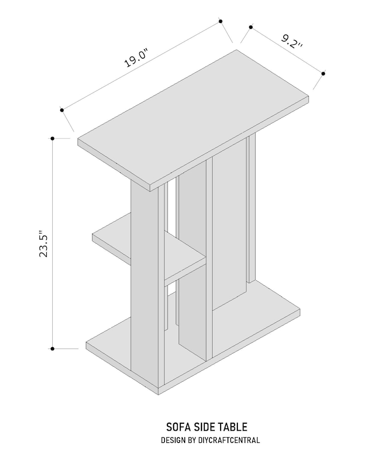 Sofa Side Table Pdf File | Side Table DIY Plan Sofa Table Plan ...