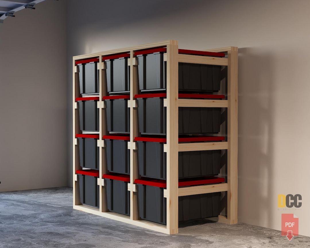 Bin Storage Rack 4x3 Digital Download | 12 Slots Storage 17 Gallon