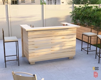 Outdoor bar PDF file plans | Wooden DIY bar plan PDF bar plans Outdoor minibar Diy outdoor bar Patio bar plans I shaped bar Bar plan
