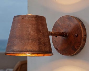 Handgefertigte Kupfer Wandleuchte Leuchte, rustikale Bauernhaus Außenbeleuchtung, Vintage Industriewandleuchte