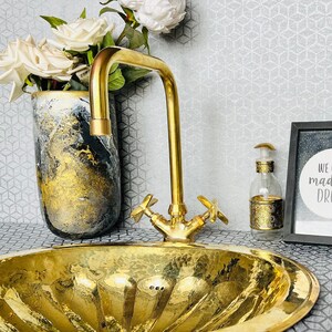 Unlacquered Brass Sink Faucet: Traditional Bathroom & Kitchen Tap