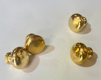 Handgemaakte ongelakte messing kastknop: vintage boerderijstijl