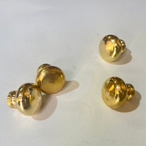 Unlacquered Brass Knobs, Antique Brass Round Mushroom Knob, Traditional Cabinet Knobs