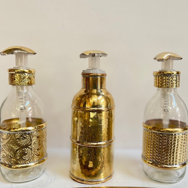 Unlacquered Brass Soap Dispenser - Brass glass Liquid Soap Pump Dispenser