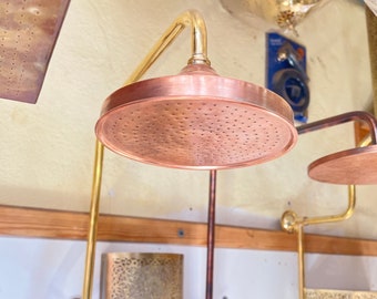 Handcrafted Unlacquered Copper Shower Head - Vintage Inspired Rain Shower Head