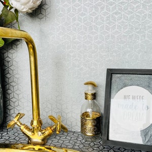 Solid Brass Sink Faucet for bathroom or kitchen Unlacquered Brass tap with Traditional Simple Handles zdjęcie 6