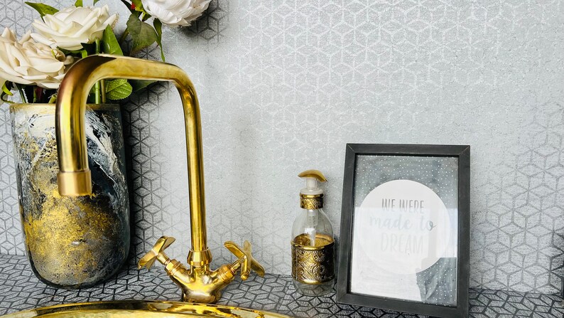 Solid Brass Sink Faucet for bathroom or kitchen Unlacquered Brass tap with Traditional Simple Handles zdjęcie 6