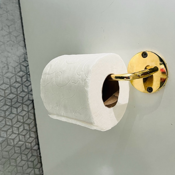 Unlacquered brass toilet paper holder - Solid Brass Bathroom toilet-roll holder