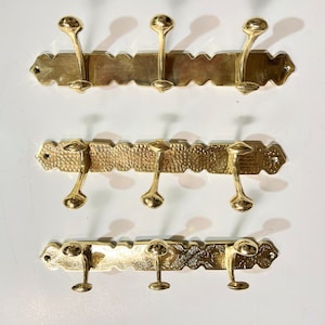 Stylish Brass Coat Hanger - 2, 3, or 4 Hooks Wall Mount