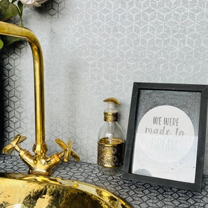 Solid Brass Sink Faucet for bathroom or kitchen Unlacquered Brass tap with Traditional Simple Handles zdjęcie 4