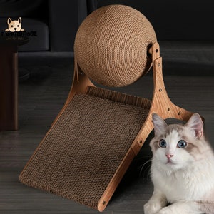 Interactive Cat Scratcher Toy Ball - Durable Sisal Pet Toy for Indoor Cats and Claw Grinding - Scratching Ball for Grind Claw Playing Cats