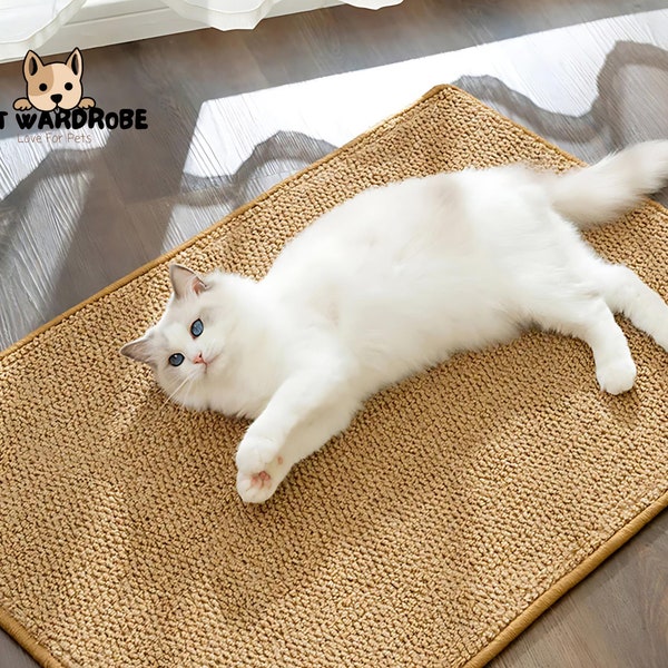 Horizontal Sisal Cat Scratching Mat - Multifunctional Claw Sharpener for Small Medium Large Cats - Protects Furniture - Anti-slip Design