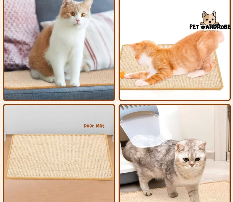 Handcrafted Sisal Cat Scratcher Mat Keep Furniture Safe Versatile and Durable Scratch Pad image 4