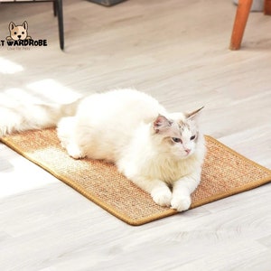 Handcrafted Sisal Cat Scratch Board Pad - Cat Scratcher Mat Keep Furniture Safe - Safe Furniture and Entertain Your Feline Friend