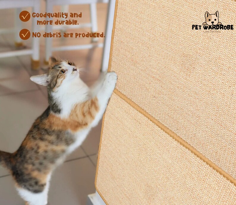 Handcrafted Sisal Cat Scratcher Mat Keep Furniture Safe Versatile and Durable Scratch Pad image 3