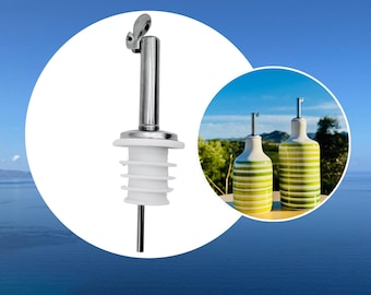 Edelstahl Ausgießer Verschluss Ideal für Keramikflaschen Ölausgießer Essigdispenser Spirituosen Dosierer Accessoire für Küche Bar Restaurant