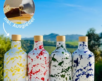 ölflasche keramik Ölspender mit Ausgießer italienische olivenölflasche Essigflasche rot blau grün gelb Küche moderne Tischdekoration 250ml