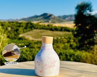 ölflasche keramik Ölspender mit Ausgießer italienische olivenölflasche Essigflasche rosa Küche moderne Tischdekoration 100ml